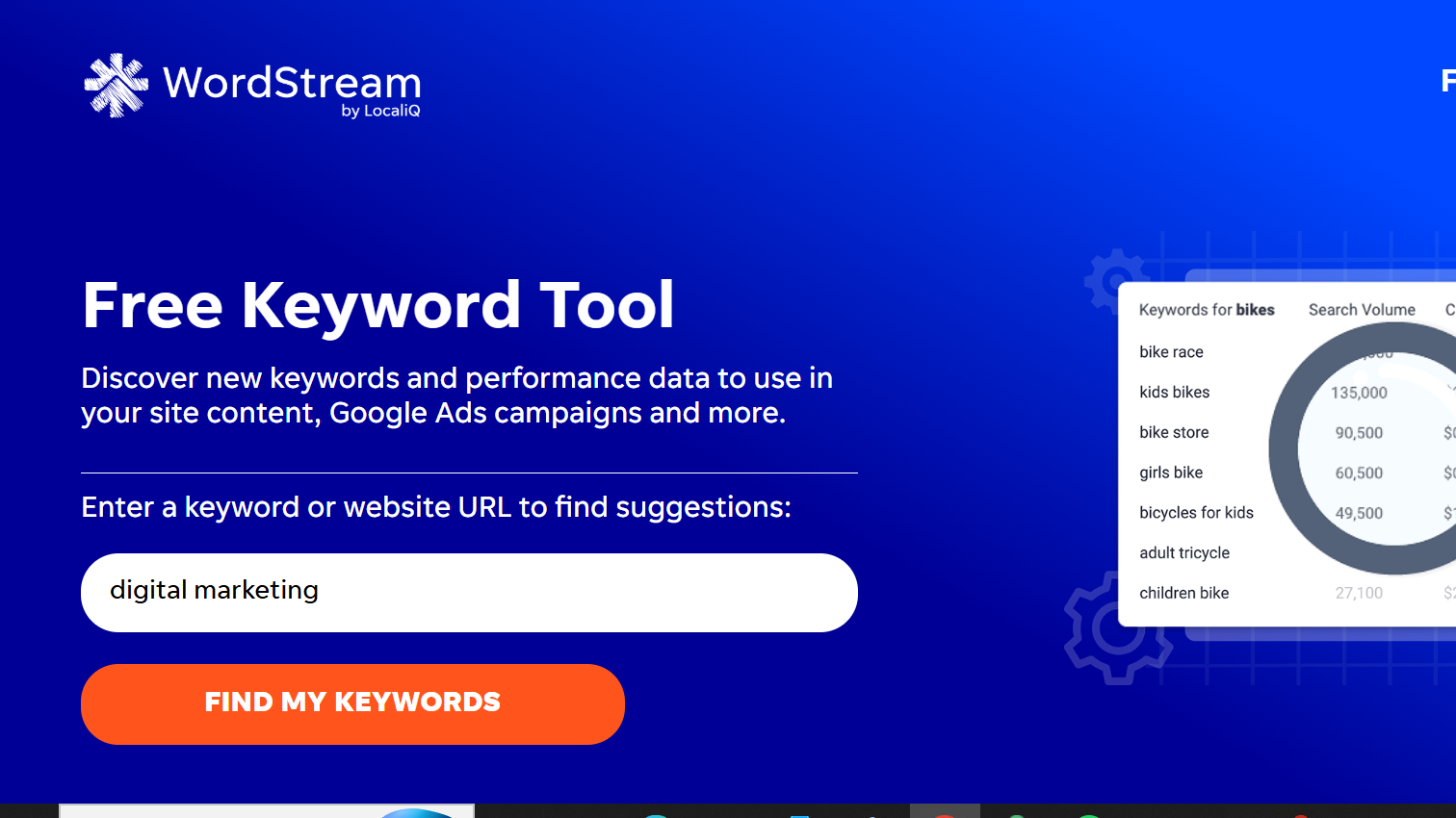 WordStream: free SEO tools for keyword research 