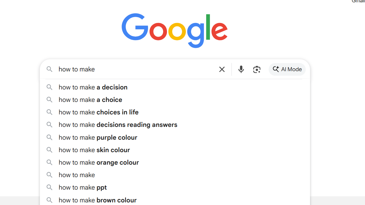 google autocomplete  : free seo tools for keyword research 