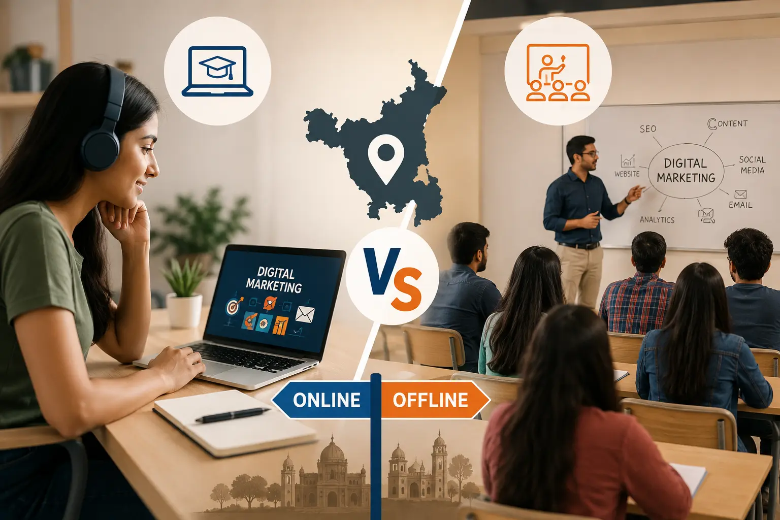 Online vs Offline Digital Marketing Courses in Haryana: Which to Choose?