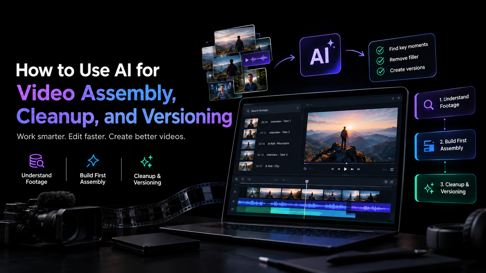 How to Use AI for Video Assembly, Cleanup, and Versioning