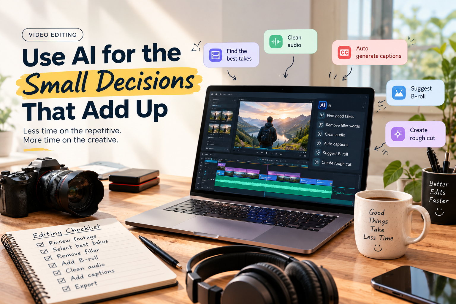 How to edit long YouTube videos faster with AI