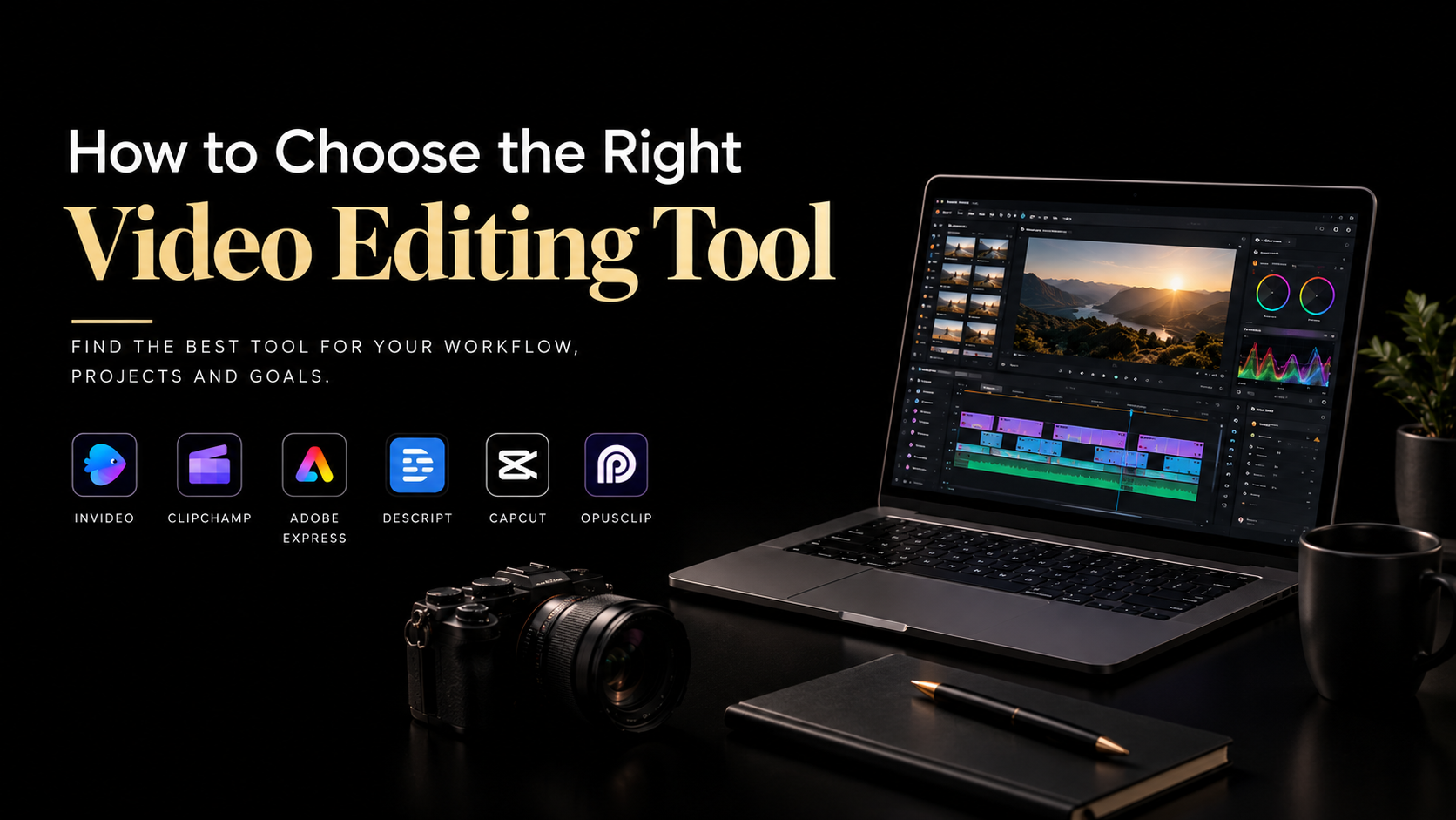 Video editing tools for professionals featuring AI-assisted editing, timeline controls, captions, and short-form video creation.