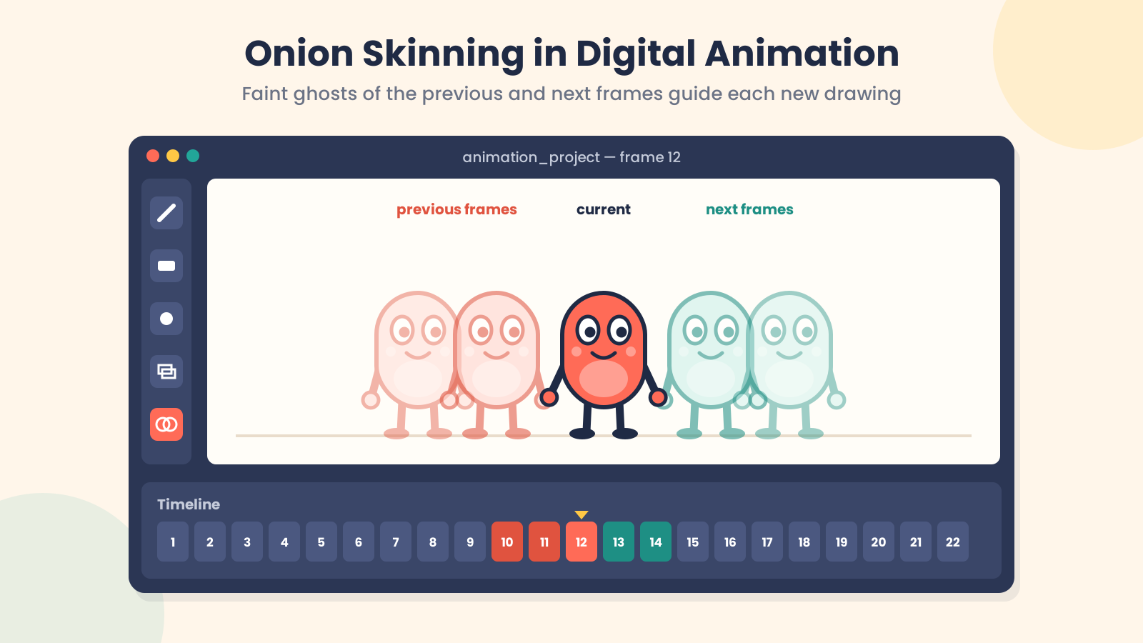 Frame-by-frame animation showing individual animation frames